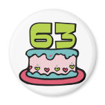 63 Year Old Birthday Cake Fridge Magnets