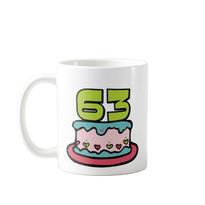 63 Year Old Birthday Cake Coffee Mug by Birthday_Bash