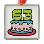 63 Year Old Birthday Cake Christmas Ornament