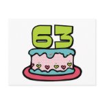 63 Year Old Birthday Cake Post Cards