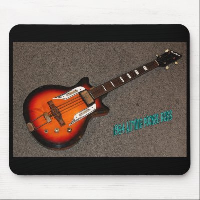 "64 Airline Guitar Mousepad by slowtownemarketplace