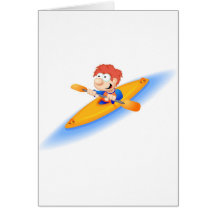 64_boy_paddler greeting card