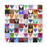 64 Hearts Square Magnet