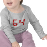 64 sixty-four red alarm clock digital number t-shirts