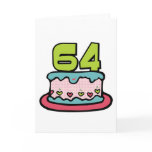 64 Year Old Birthday Cake Greeting Cards