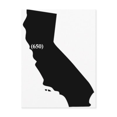 650 Area Code Tshirt, Bay Area, California Post Cards by prideindesign