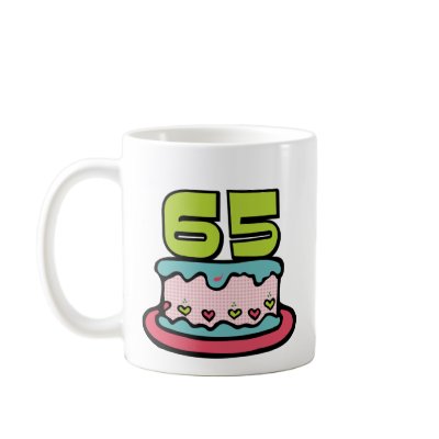 65 Year Old Birthday Cake Coffee Mugs by Birthday_Bash