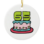65 Year Old Birthday Cake Ornament
