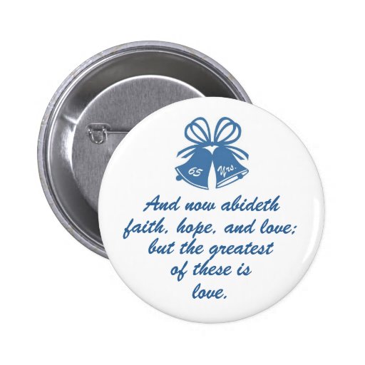 65 Years Wedding Anniversary Pinback Buttons