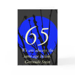 65th Birthday Blue and Black Quote Card