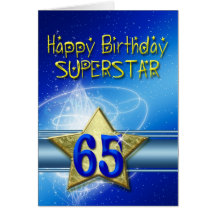 65th Birthday card for Superstar