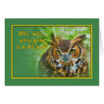 65th Birthday Card with Great Horned Owl