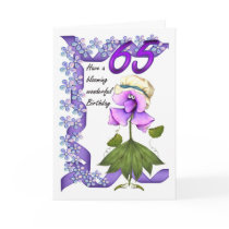 65th Birthday Card with Moonies cute bloomers,