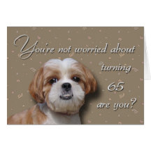65th Birthday Dog Greeting Cards