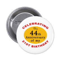 65th Birthday Gag Gifts Pins