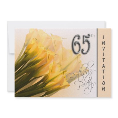 65th Birthday Party Invitation - Calla Lilies by MarionsCards
