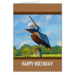 65th Birthday, Pelican with Golf Ball Card