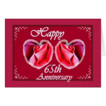 65th Wedding Anniversary Fern Filled Heart Greeting Card
