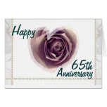 65th Wedding Anniversary - Purple Rose Heart Cards