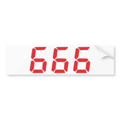 666 alarm clock numbers bumper stickers by Tomaniac