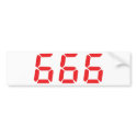 666 alarm clock numbers bumper stickers