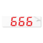 666 alarm clock numbers bumper stickers