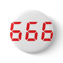 666 alarm clock numbers pinback buttons