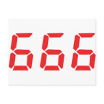 666 alarm clock numbers post card