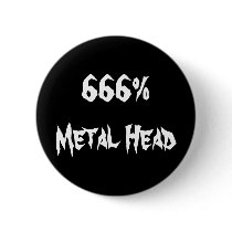 666%Metal Head Button