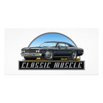 66 Chevelle Black Photo Greeting Card