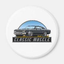 66 Chevelle Black Refrigerator Magnets