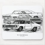 67, 63, 69 Novas - BW no border Mouse Pads