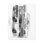 67, 63, 69 Novas - BW no border Postcards