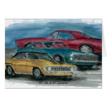 67, 68, 69 CAMAROS card