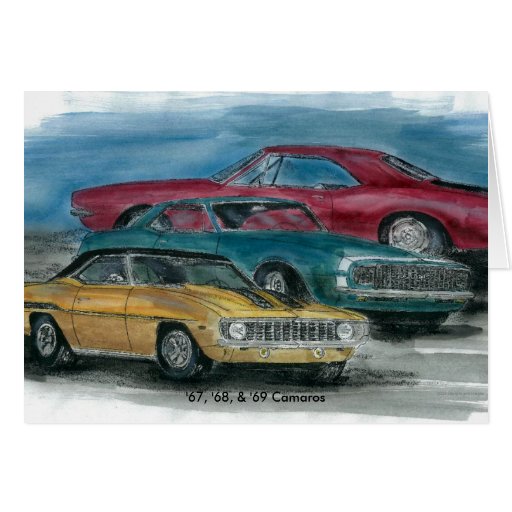 67, 68, 69 CAMAROS card