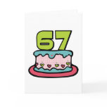 67 Year Old Birthday Cake Greeting Cards