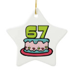 67 Year Old Birthday Cake Christmas Ornaments
