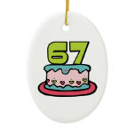 67 Year Old Birthday Cake Christmas Ornament