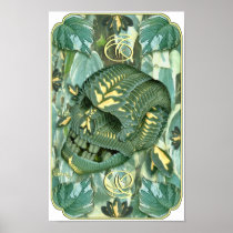 67K Green Skull Posters