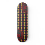 67SOSK8 ARGYLE SERIES CRIMSON & GRAY LOGO SKATE BOARD DECKS