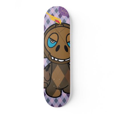 67SOSK8 ARGYLE SERIES VOODO CHILD*PURPLE & BROWN CUSTOM SKATE BOARD by bluebabydesigns