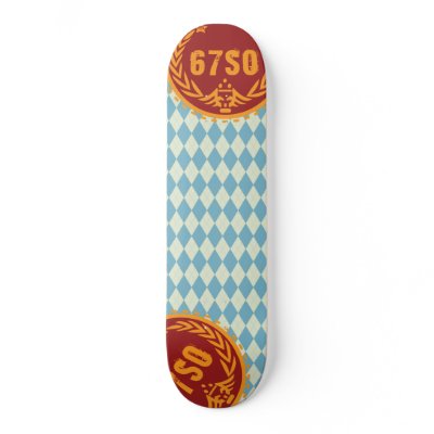67SOSK8 ARGYLE SKYBLUE*TEAL SKATE DECKS by bluebabydesigns