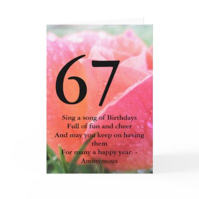 67th Birthday Greeting Card by lollypopgirrrl