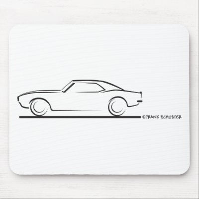 68 Camaro Hard Top BLK Mousepads by frengi