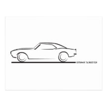 68 Camaro Hard Top BLK Postcard