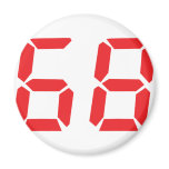 68 sixty-eight red alarm clock digital number fridge magnet