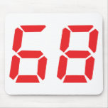 68 sixty-eight red alarm clock digital number mouse mats