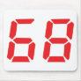68 sixty-eight red alarm clock digital number mouse mats