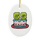 68 Year Old Birthday Cake Christmas Ornament