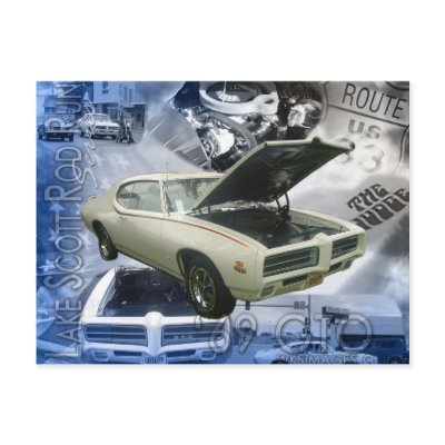 69 GTO-Lake Scott Rod Run Post Card by wksimages